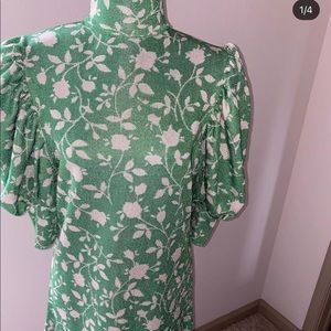 Zara green floral dress
